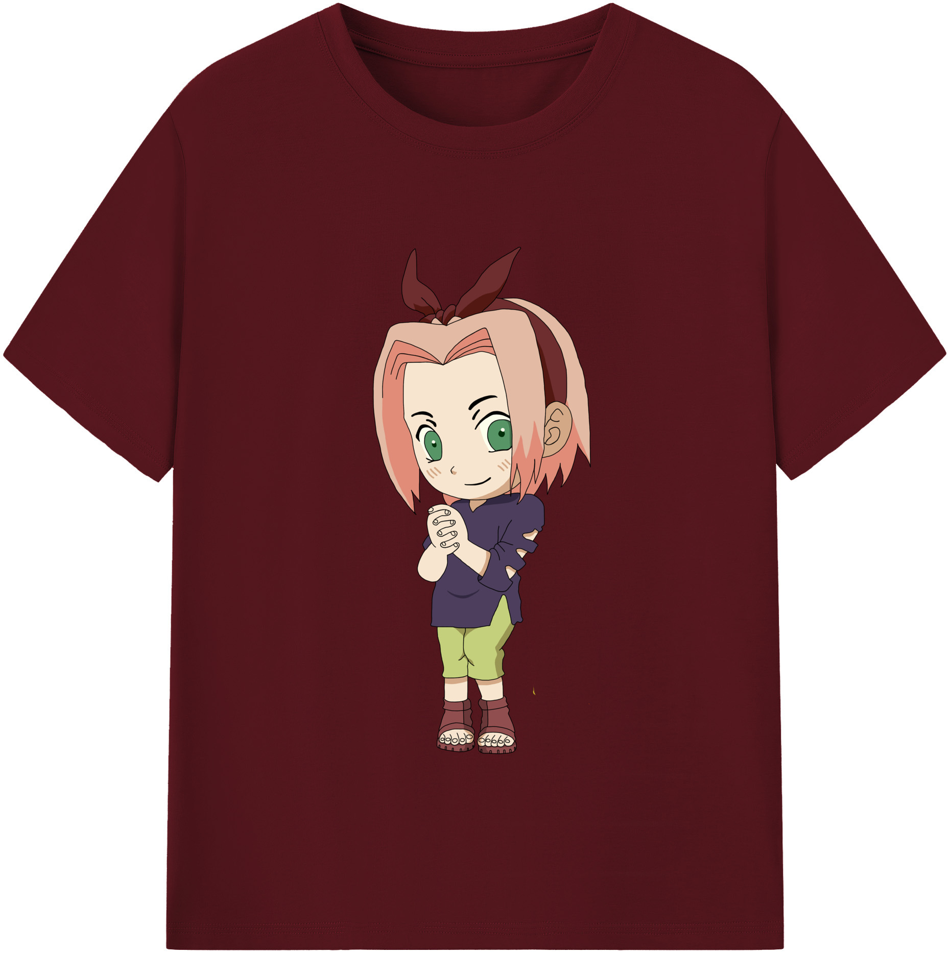 （画像用） NARUTO -ナルト- 春野サクラ Haruno Sakura 綿100％半袖Tシャツ（フロントプリント）